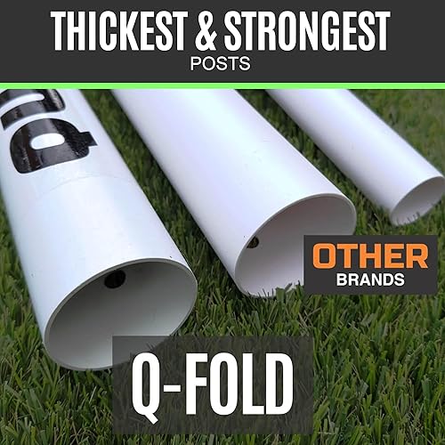 Miniatura 7 de QUICKPLAY Q-Fold Match - Portería de fútbol plegable de 30 segundos un solo objetivo La mejor red de fútbol resistente a la intemperie para adultos