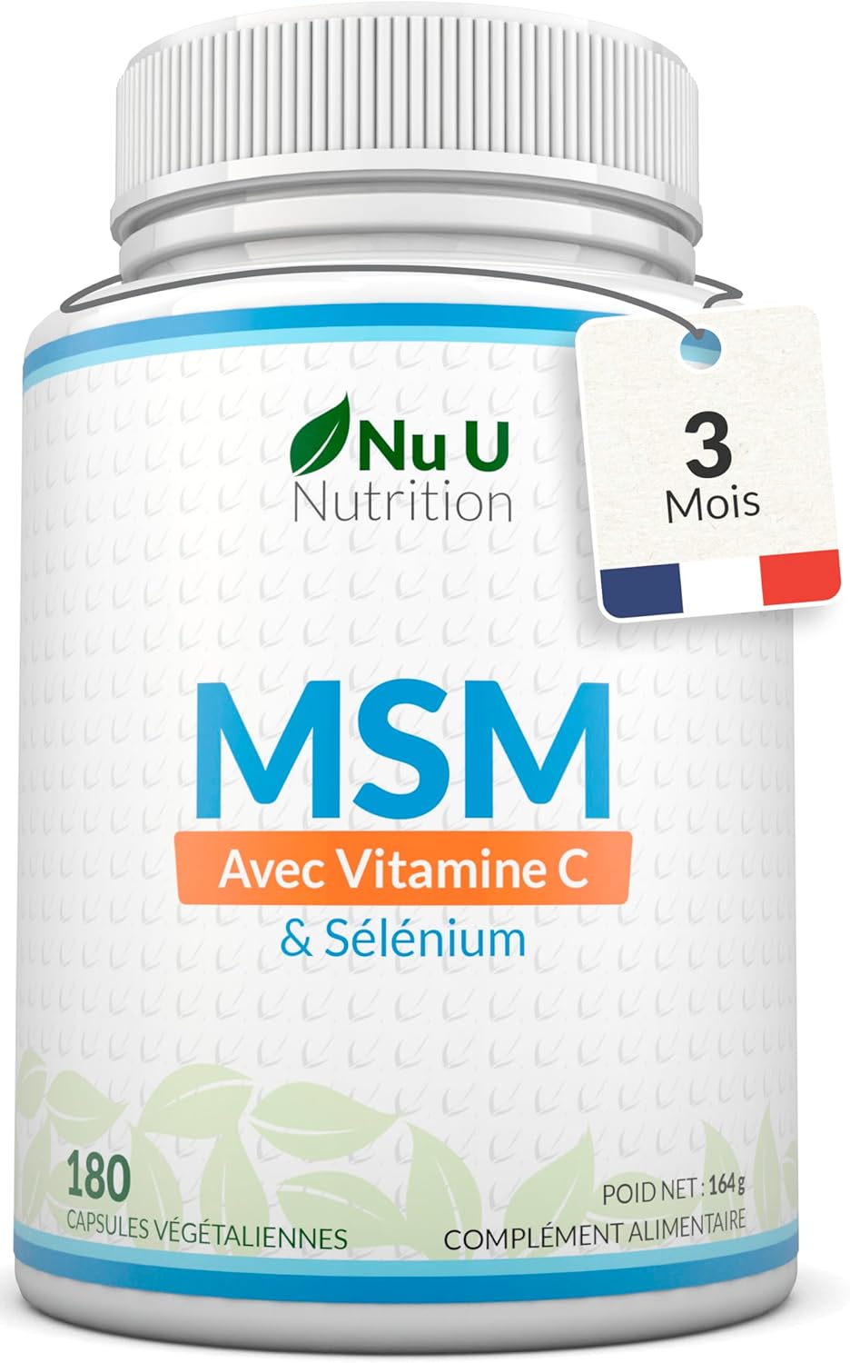 MSM 1200mg – 180 Capsules – 3 Month Supply – Methylsulfonilmethane with Vitamin C and Selenium Added – MSM High Potency