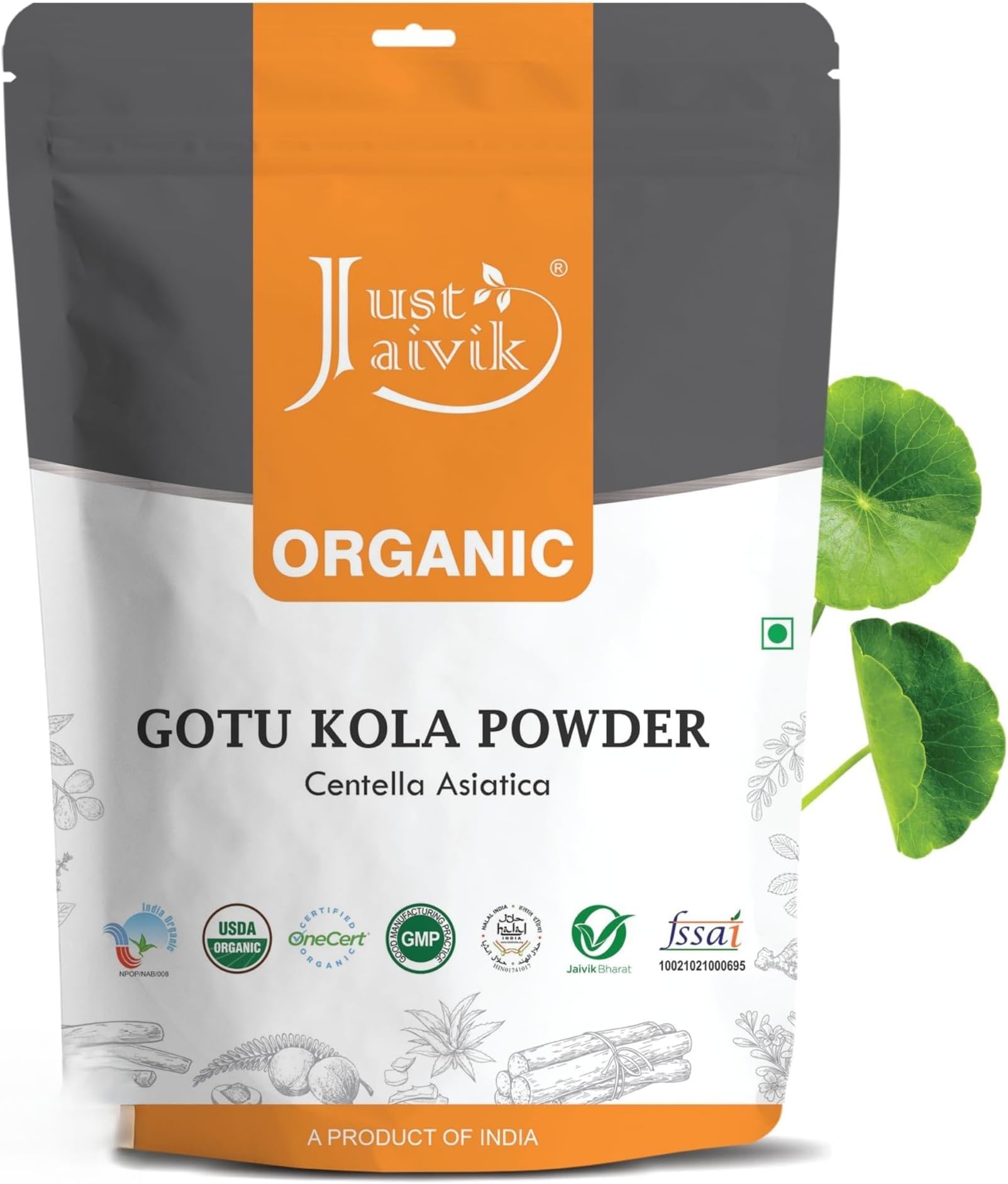 Just Jaivik Indigo Powder for Hair | Natural Hair Colour Powder | Plant-Based Hair Dye Alternative | For Dark Hair Tone | 227g