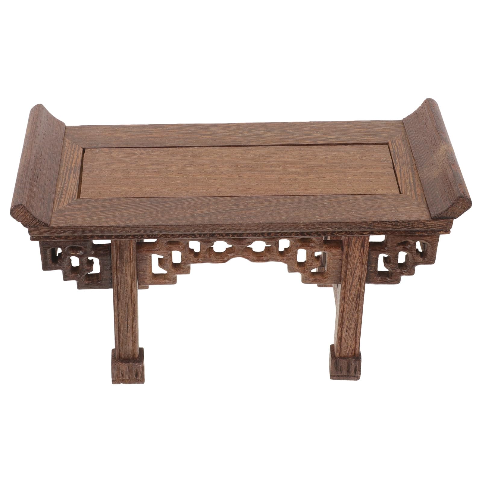 Angoily Base de Madera Rectangular Pequeña para Jarrón y Maceta Soporte para Exhibición de Estatua de Buda Soporte para Macetas Artesanal Estilo Chino Pedestal Decorativo