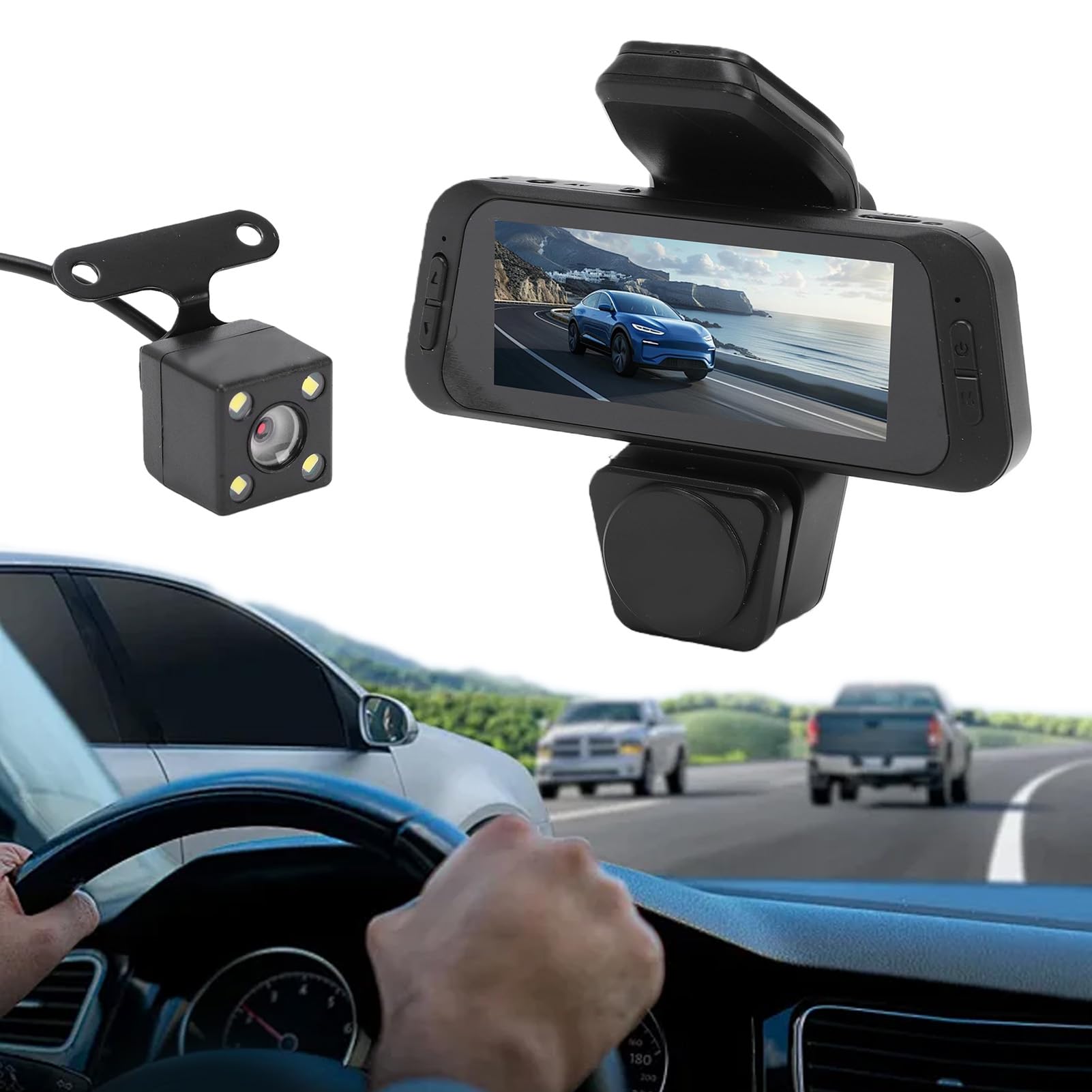 Cocoarm Dash Cam 3 1080P HD, Visione a 360 Gradi