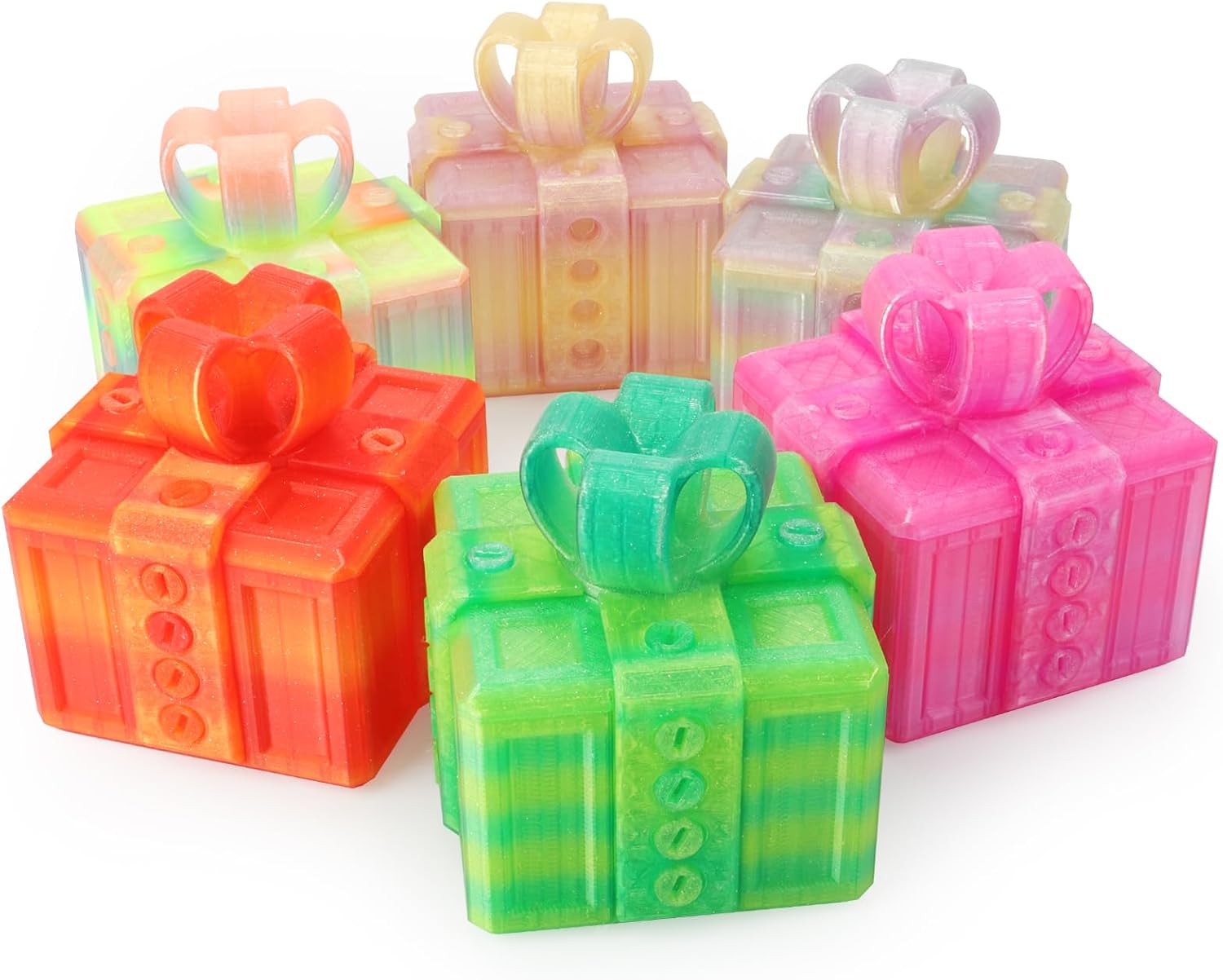 critigulf Valentines Day annoying kids Christmas gifts funny gift box for money and card holder.large gag prank case with screws. (translucent 6PCS)
