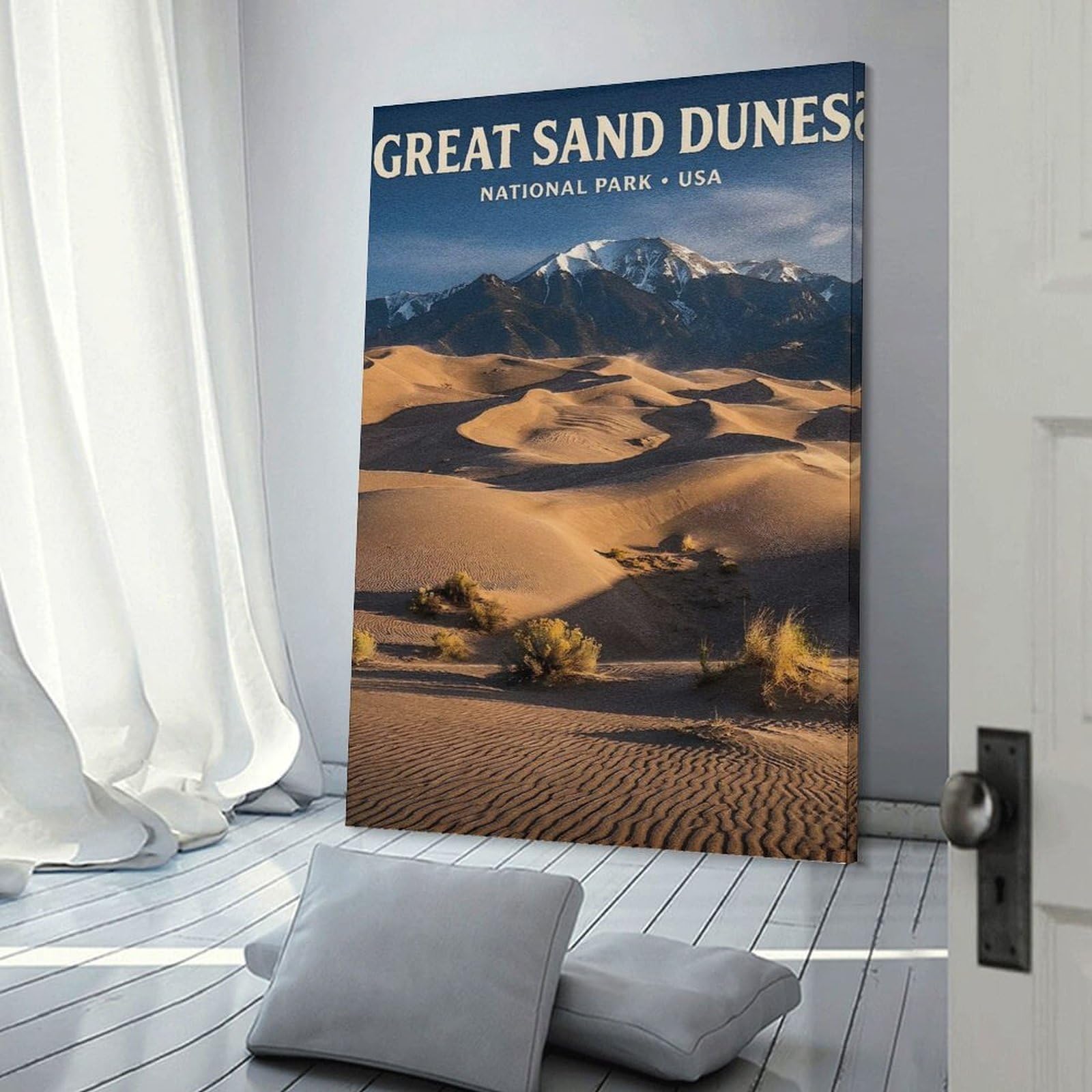 Junmoney Great Sand Dunes National Park Wall Art Print, 08x12inch(20x30cm), for Study, Office Or Focused Interiors, Home Office Artwork with Decorative Appeal