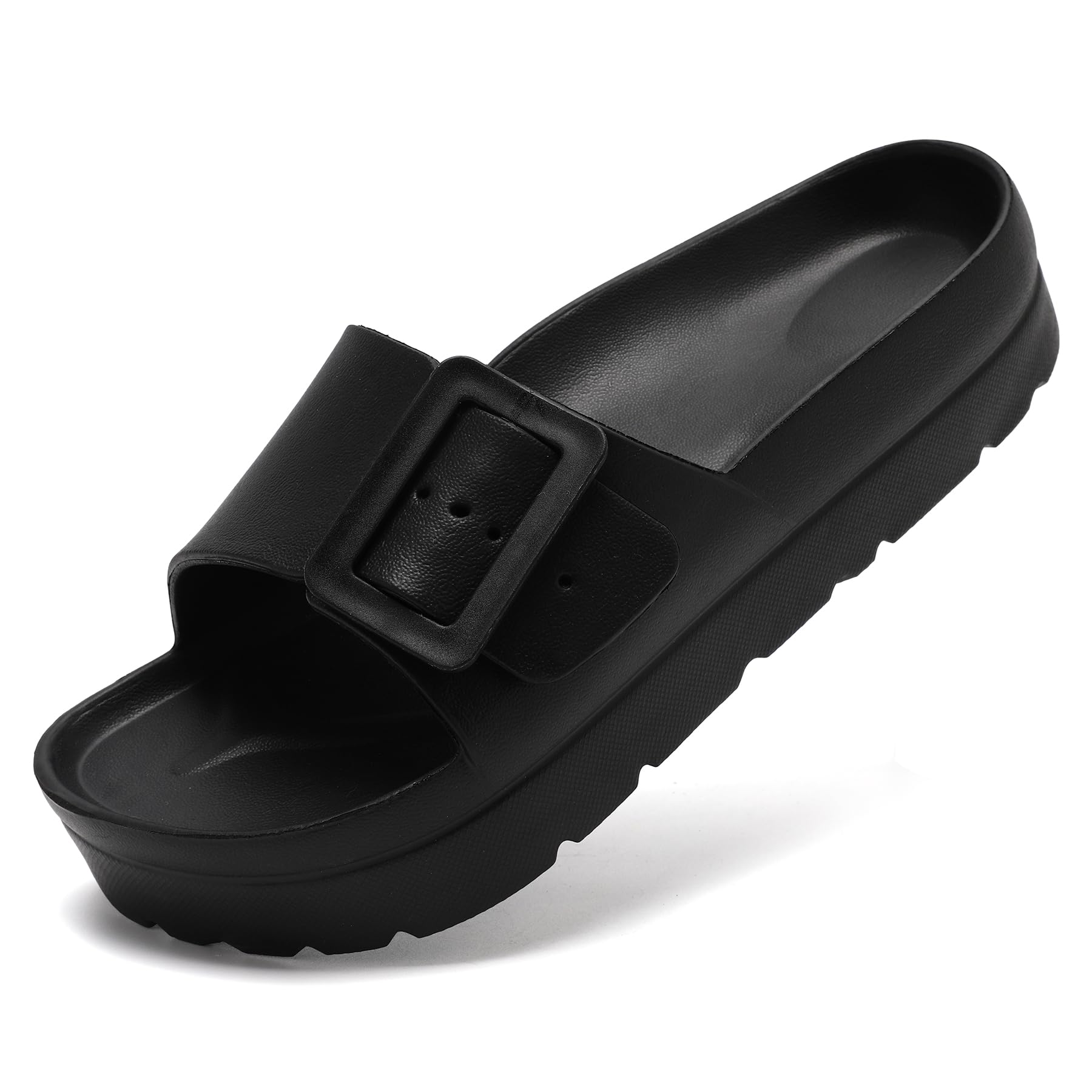 Waysoland Sandalen Damen Sommer,Orthopädische Damen Bequeme Folien Dicke Sohlen Plattform Sandalen mit einstellbarer Schnalle und Ultra Kissen