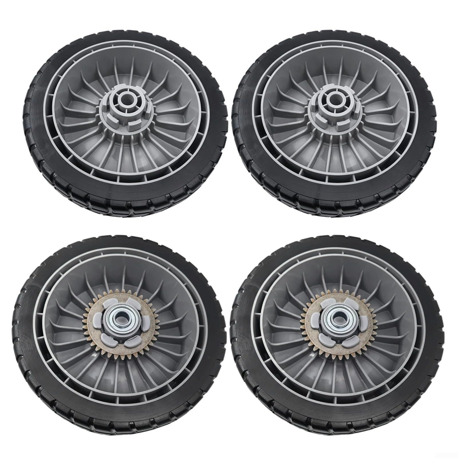 FACAIIO FACAIIO - Ruedas para cortacésped de 8 x 2 pulgadas para Honda HRR216 HRS216 HRT216, juego de neumáticos delanteros y traseros con orificio de 1 2 pulgadas, goma de plástico (4 piezas