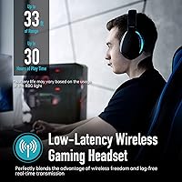 Vista 3 de KOFIRE UG-06 Wireless Gaming Headset for PS4 PS5 PC, 30H Playtime, Low Latency, Noise Cancelling Over Ear Bluetooth Gaming Headphones with Dual Mic