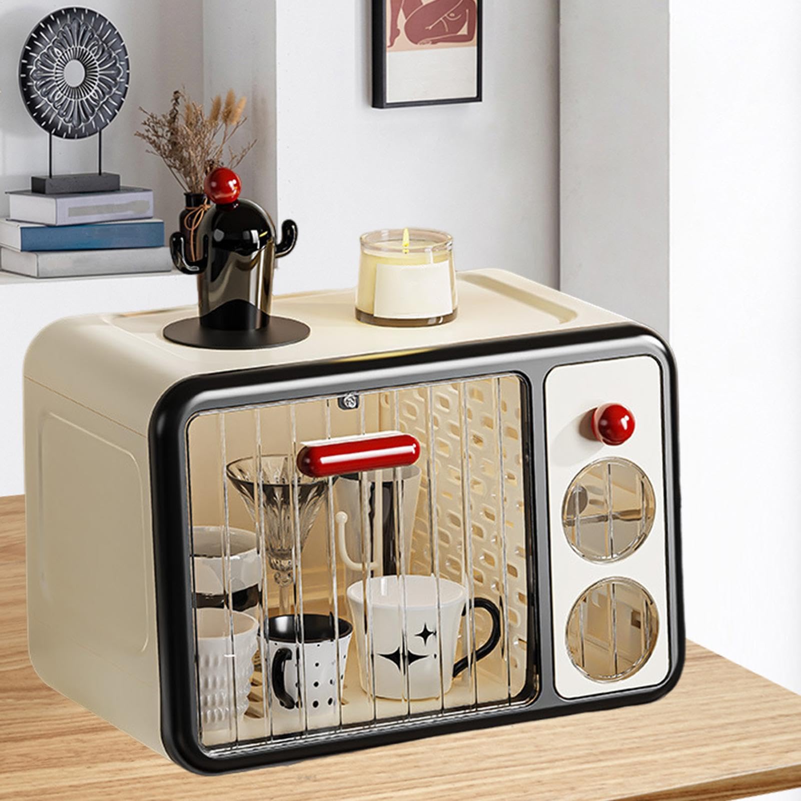 Générique Baby Bottle Storage Box, 37 x 25 x 26 cm, faltbar, Nursing Cutlery Box, staubdichter Flaschen-Organizer, platzsparendes Design, ideal für Babyaufbewahrung, Küchengebrauch, Schwarz/Grün