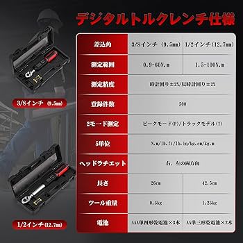 Amazon | Epidioxi デジタルトルクレンチ 高精度 トルク値1.5