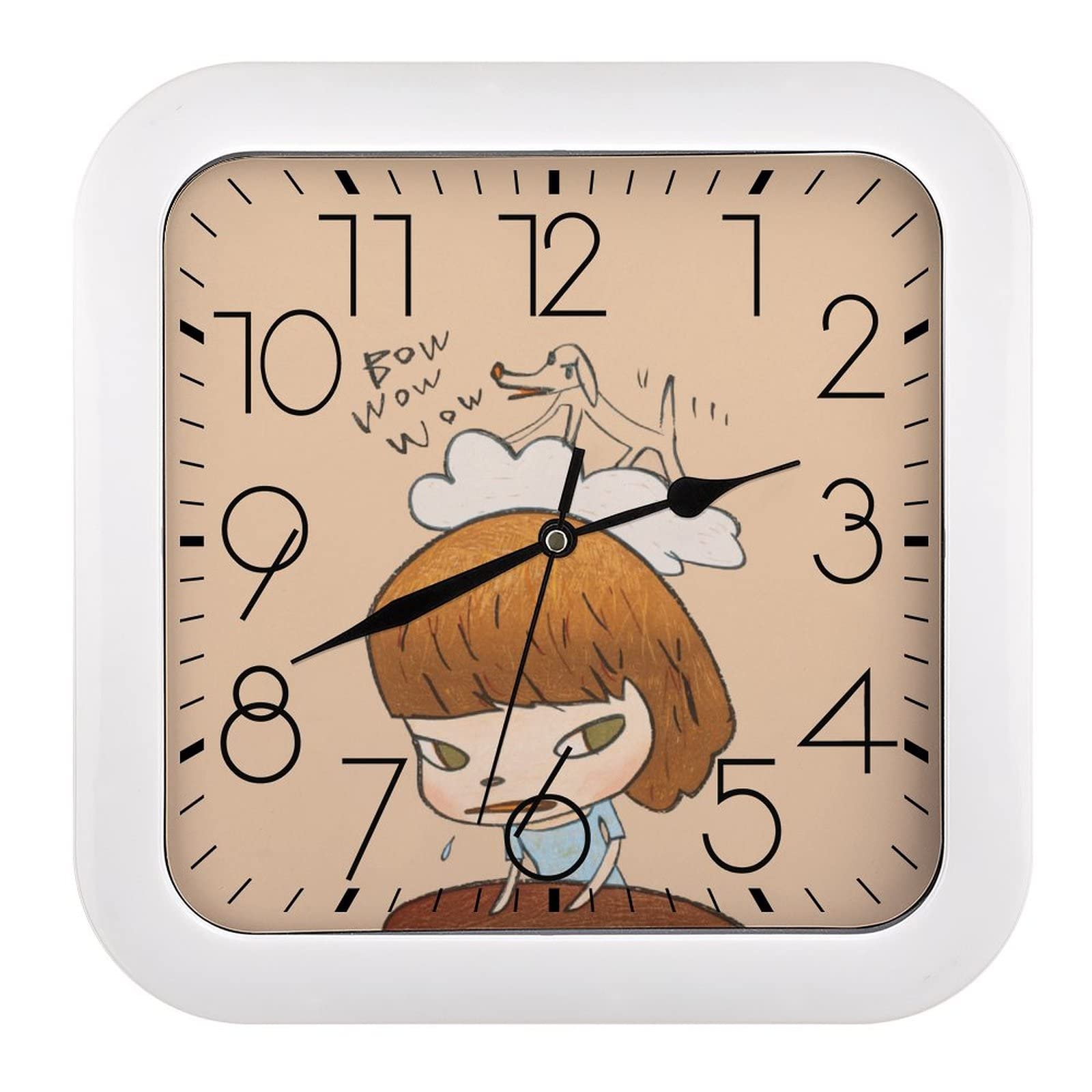 Amazon.co.jp: ならよしとも 奈良美智掛け時計 静音 連続秒針