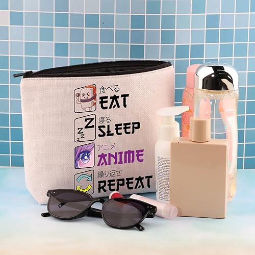 Miniatura 7 de BDPWSS Bolsa de maquillaje para amantes del anime Comer Dormir Anime Repeat Makeup Bag para fanáticos del manga japonesa, regalo, Sleep Anime Bag3