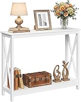 Vista 19 de ZENY Mesa consola, mesa de entrada, mesa de sofá estrecha con estantes de 2 niveles, mesa de entrada para sala de estar, entrada, pasillo, vestíbulo