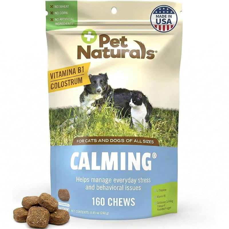 Pet Naturals Suplemento em Tabletes Mastigáveis para Cães e Gatos, Sabor Fígado de Frango, 160 Unidades