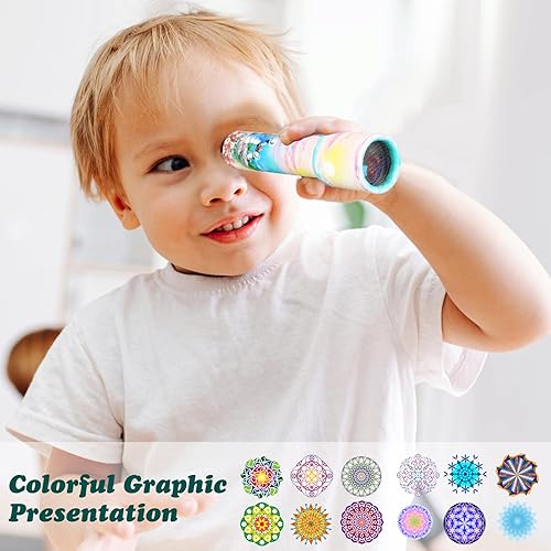 Miniatura 4 de 24 piezas de juguetes educativos clásicos de caleidoscopios, regalos de devolución, tubos de papel, lentes prismáticas, juguetes vintage