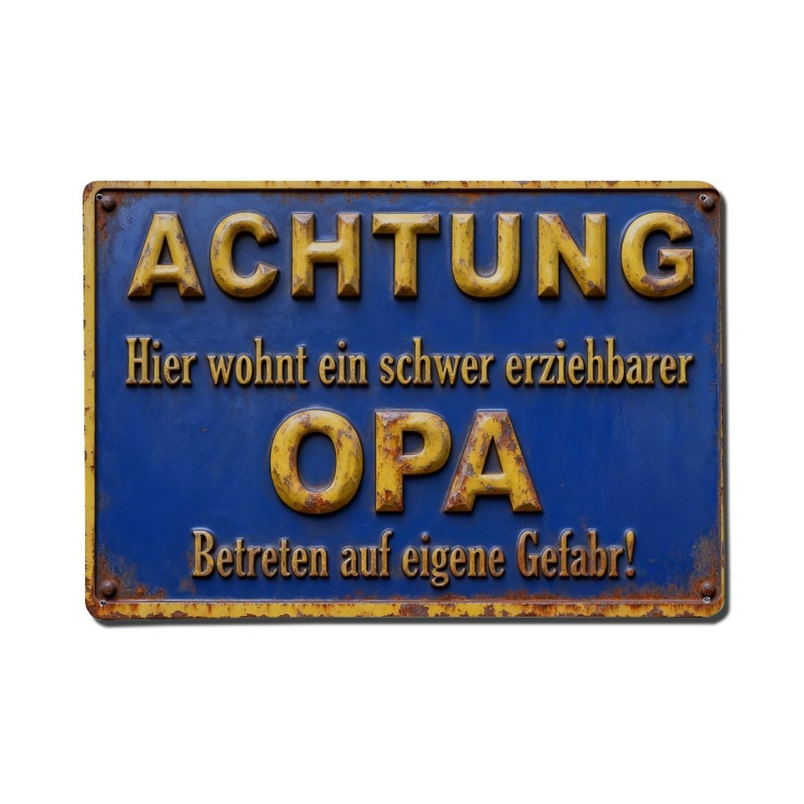 Attention Here Lives A Hard To Educate Grandpa Enter At Your Own Risk Metal Tin Sign Plaque