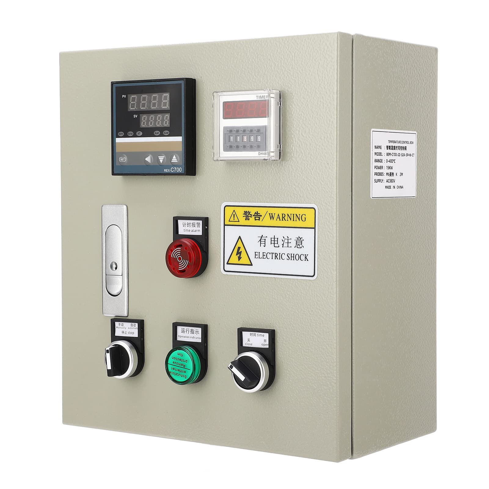 Annadue Controlador de Temperatura PID Caja de Termostato Trifásico 15KW 380V Pantalla Digital de Alta Precisión Control de Temperatura Inteligente para Horno Máquina de Curado UV