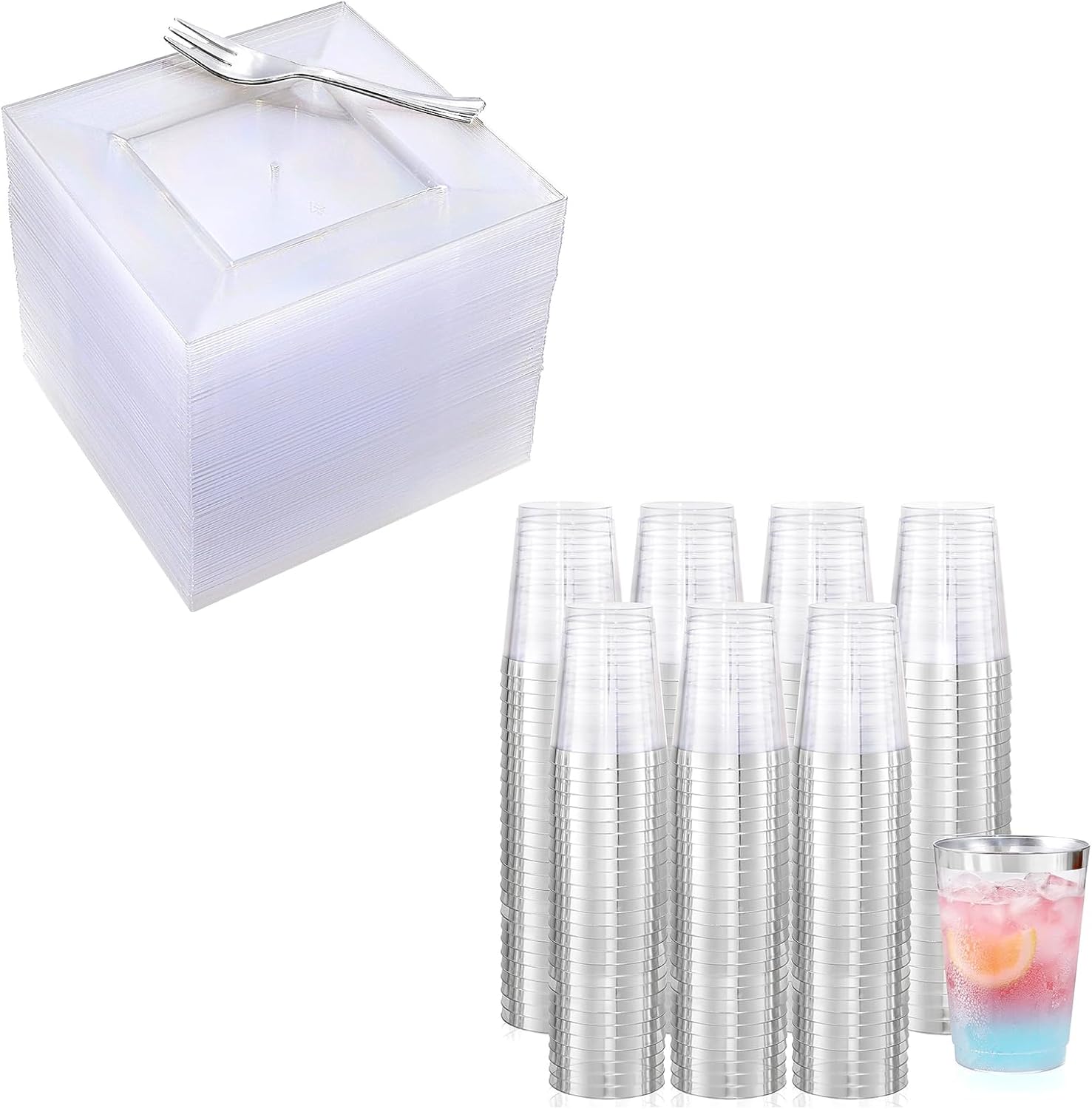 Matana - 100 Reusable Plastic Single Portion Cups For Finger Food