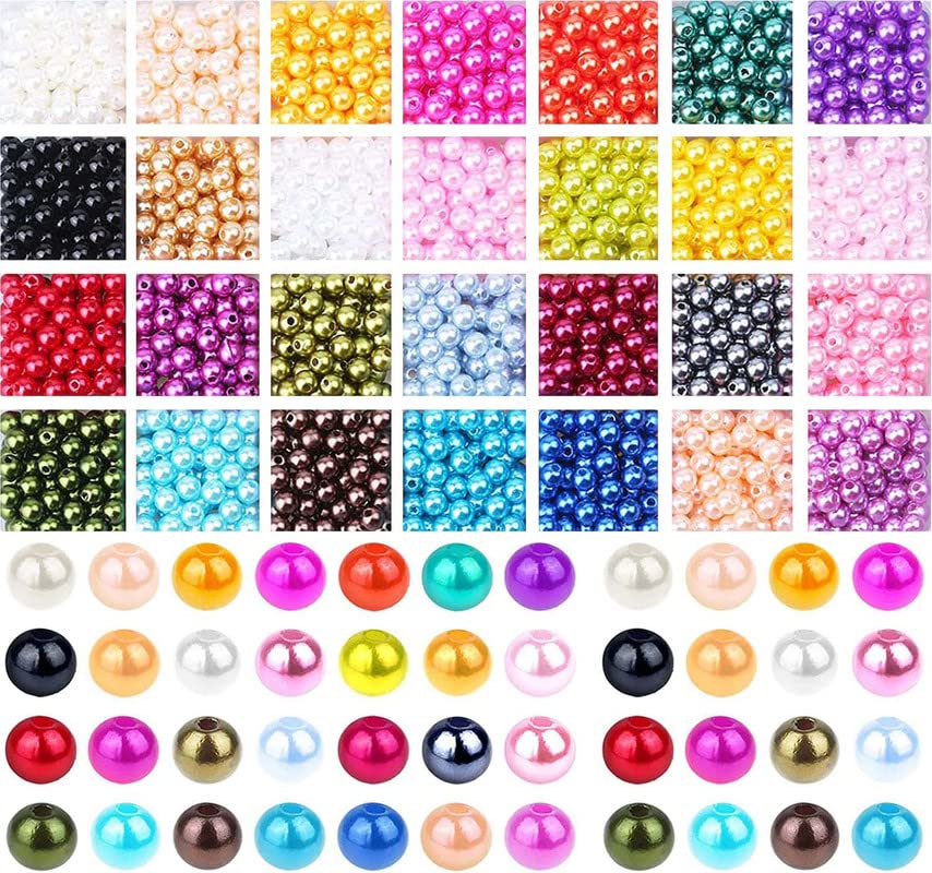 Image of DIY Crafts 200 Pcs, Mix Sizes, Pearl Bead, Multicolor Pearls Beads Loose Pearls with Holes for Jewelry Making, Small Pearl Filler Beads for Crafting Bracelet Necklace Earri (200 Pcs, Mix Sizes)