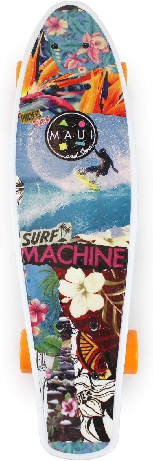 Maui & Sons Printed Kicktail Surf Machine Skateboard