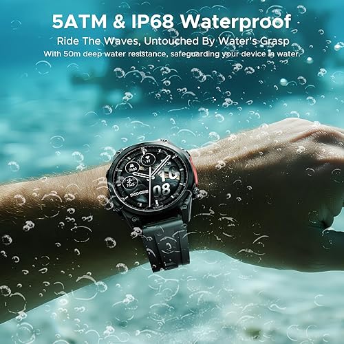 Miniatura 4 de DOOGEE Anywise W1 Pro - Reloj inteligente para hombre, 5 ATM de doble banda GPS sin conexión, relojes inteligentes de fitness de 1.43 pulgadas para