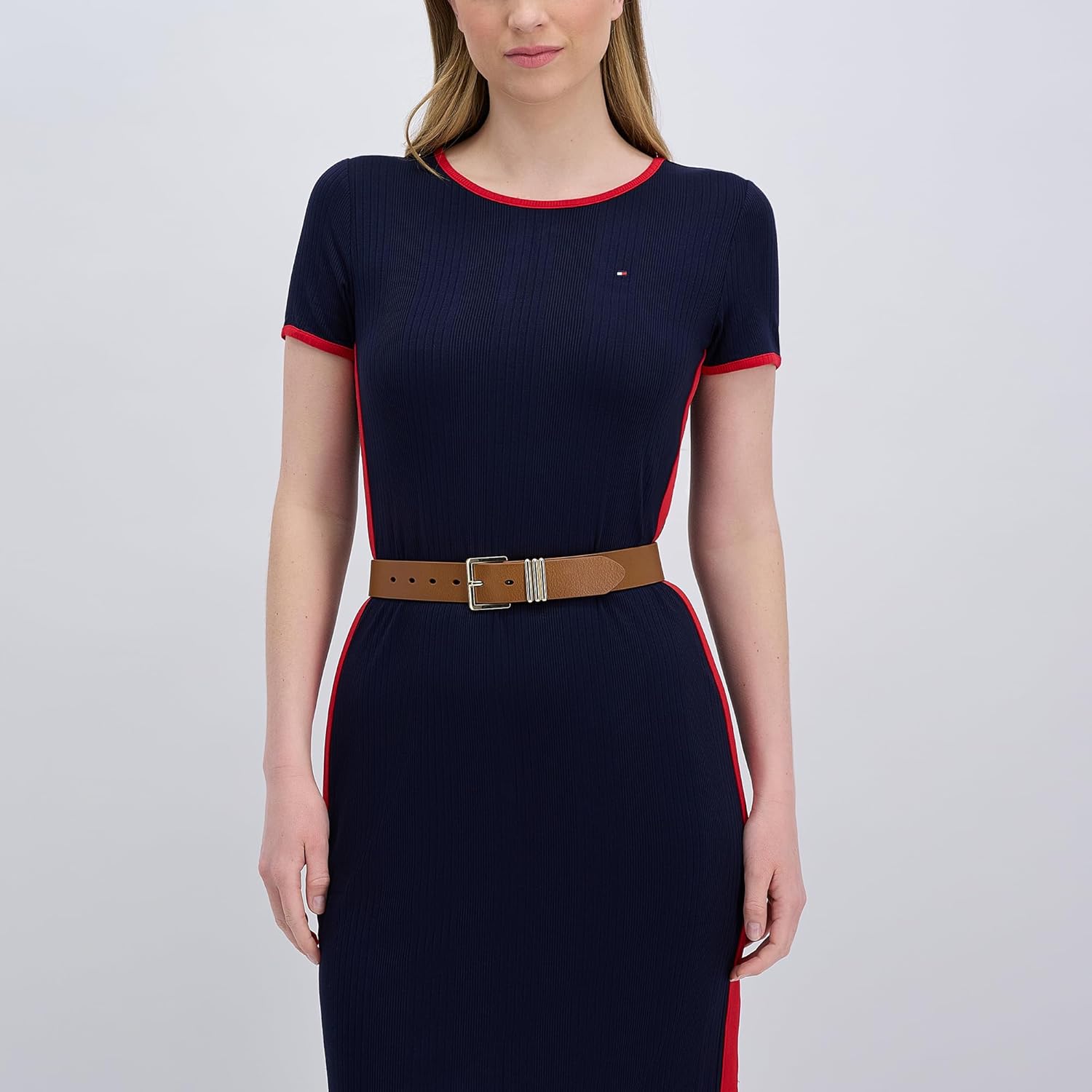 Tommy Hilfiger Women's Casual Genuine Leather Triple Metal Loop Belt for Jeans, Trousers and Dresses