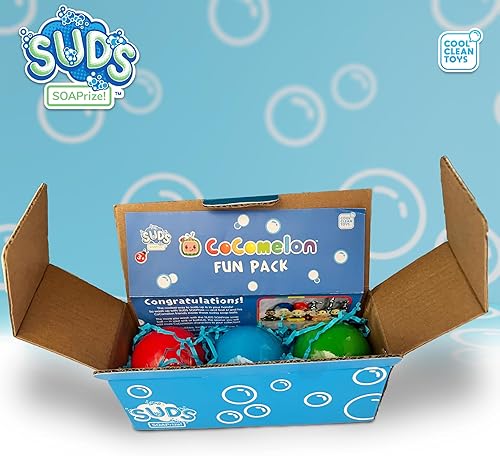 Miniatura 3 de CoComelon SUDs SOAPrize Fun Pack - Paquete de 3 incluye Dino Cody, Ducky JJ y Captain Tom, multicolor, bolas de jabón para niños con juguetes en el