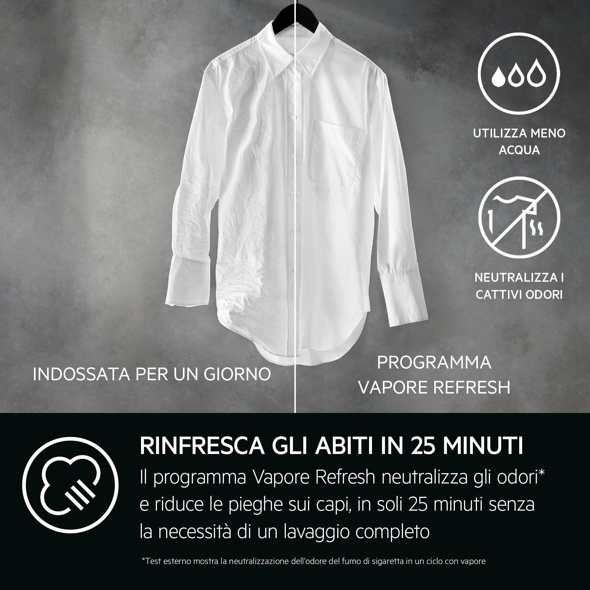 AEG Lavatrice Carica Frontale Serie 7000 ProSteam, 9 kg, LR7FD94, Vapore Refresh, Tecnologia PreciseWash, Cesto Care Drum, Classe Energetica A, Motore Inverter, 1351 giri/min, 847x596x572 mm