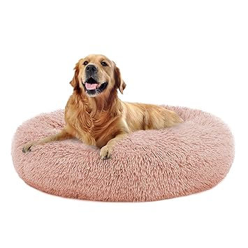 OQQ Round Dog Bed Cuddler Washable Round Pet Bed for Cats and Medium Dogs Comforting Dog Bed