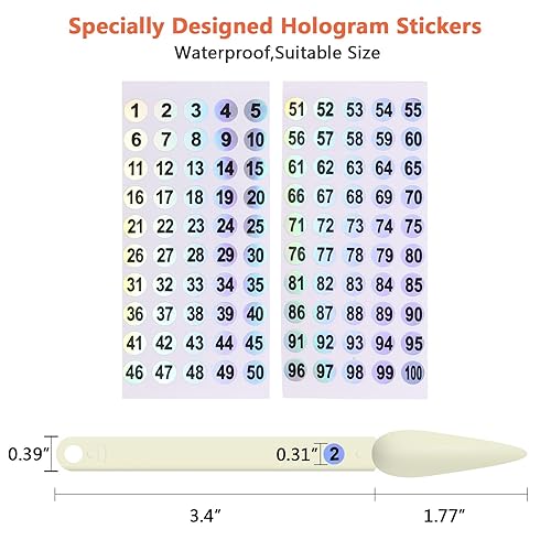 Miniatura 4 de 100 barras de muestra de uñas con calcomanías de números, puntas de estilete para exhibición de color de uñas, palos de práctica de esmalte de uñas