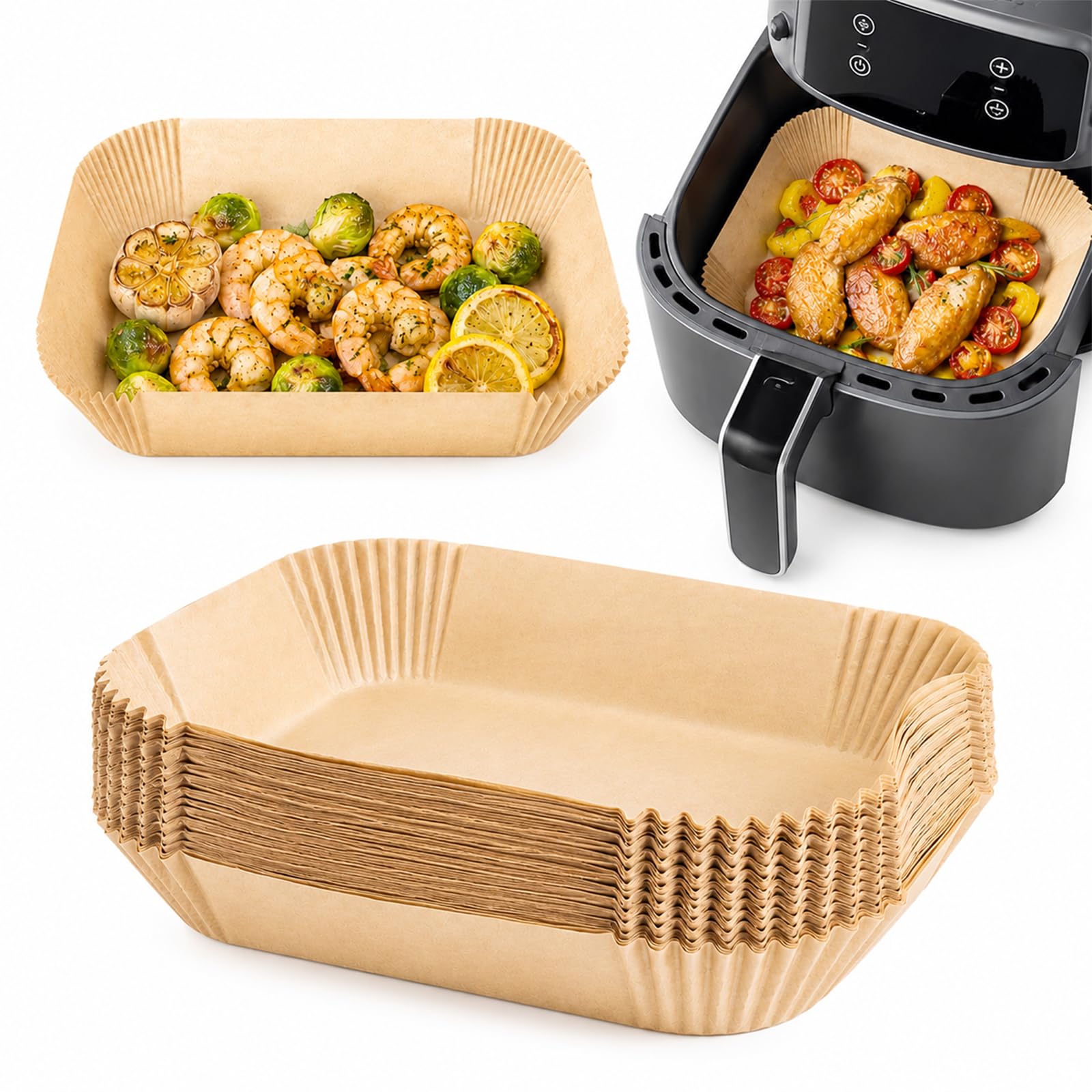 200 Pcs Air Fryer Liners, Disposable Parchment Paper Liners for Ninja Dual