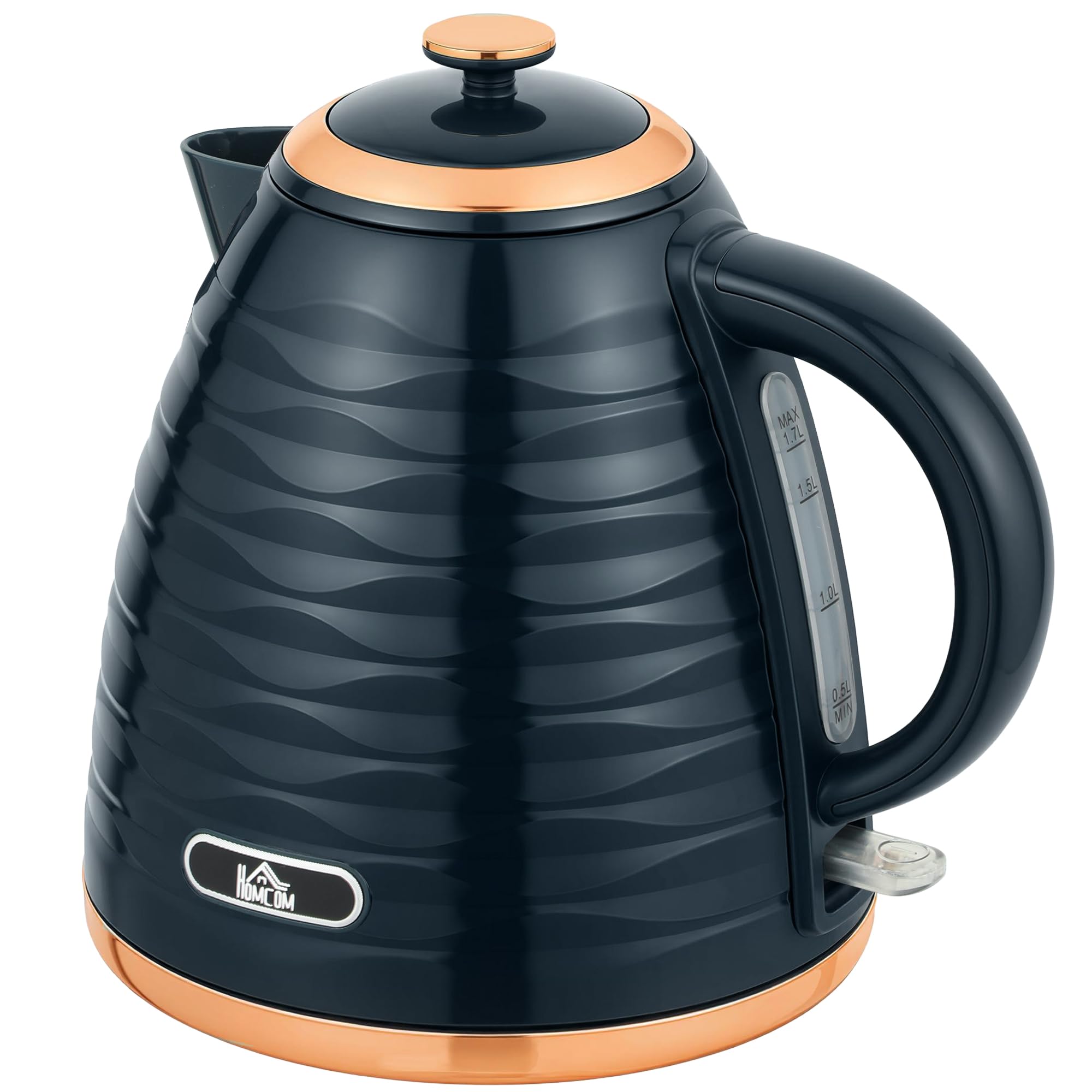 HOMCOM Electric Kettle - 1.7L - Fast Boil - Blue - Stainless Steel