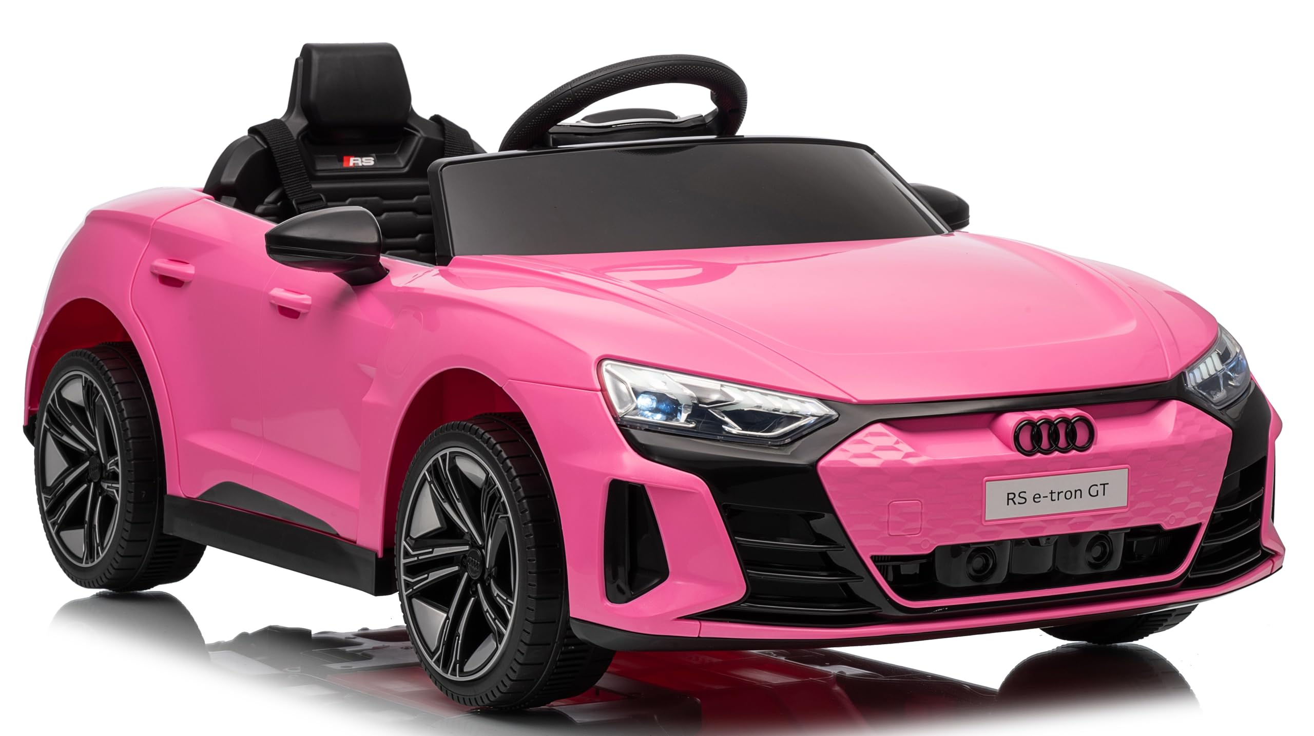 Audi RS e-tron GT Auto Elettrica per Bambini 12V con Telecomando Parentale – Macchina Cavalcabile con Porte Apribili, Cinture di Sicurezza a 3 Punti, Luci LED, MP3 USB SD, Ammortizzatori Rosa