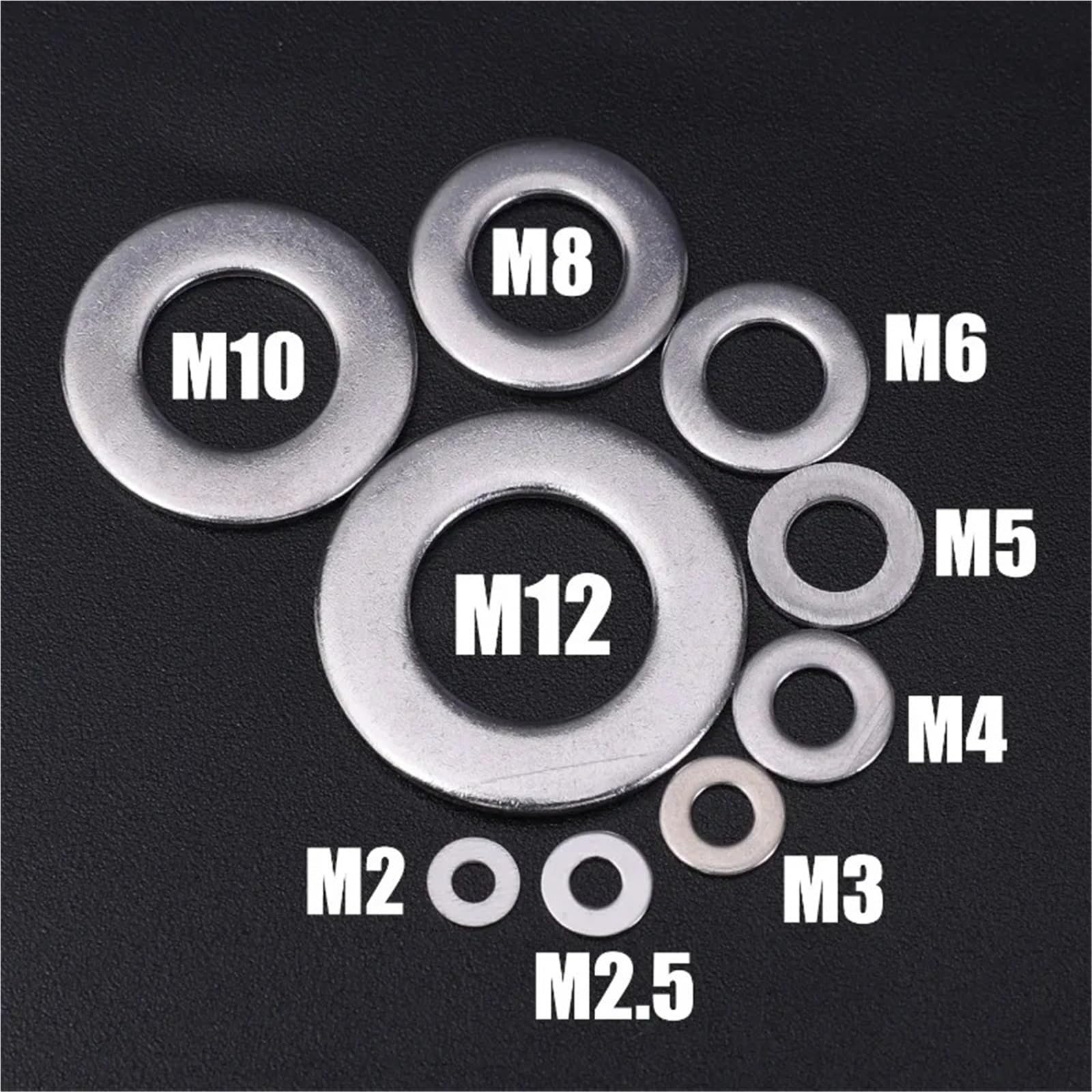 580/684/900/1080 Uds. Juegos De Arandelas Planas Acero Inoxidable M2-M16 Varios Tipos Metálicas para Tornillos(684Pcs with box)