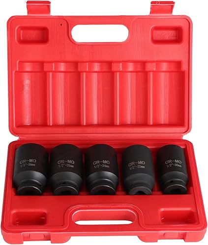 SCITOO 5 unids 12 profundo eje eje tuerca socket set 12 punto métrico 30 32 34 35 1.417 in
