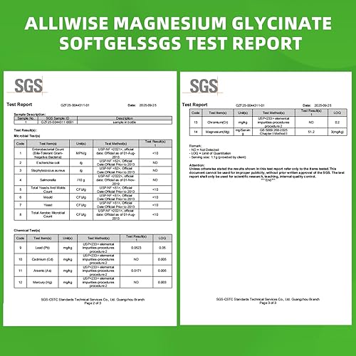 Miniatura 3 de Suplemento de Glicinato de Magnesio 500mg, Suplemento Dietético de Alta Absorción en Cápsulas Blandas para el Sueño, Músculos y Corazón, Sin Gluten,
