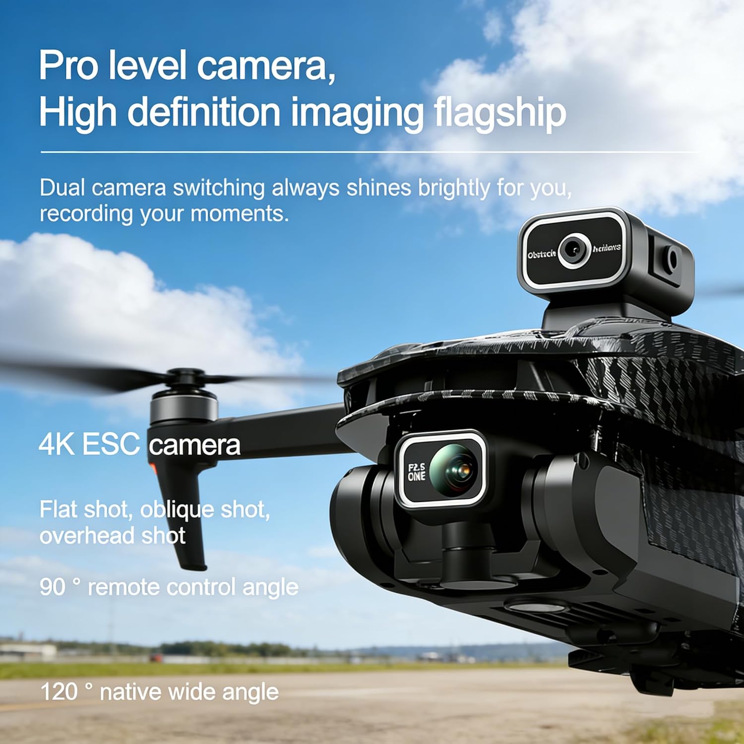 A16 GPS Drone with 4K Camera for Adults, RC Camera Drones with 4.5" HD Screen on Controller, GPS Follow & Auto Return & Brushless & Obstacle Avoidance, Long Range Video Transmission, 3 Speed Adjustable, 60 Mins Flight Time, Foldable Drone Kit for Beginner Gifts Toy, Under 249g