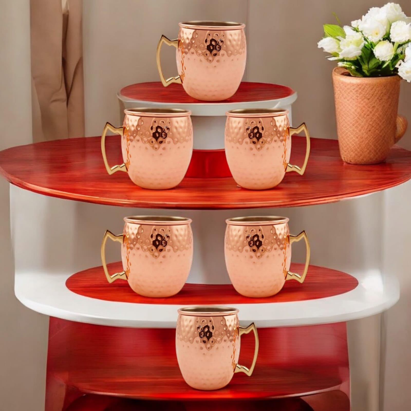 Buy Planto Living Pure Copper Mug & Glass Set | Handcrafted Tamba
