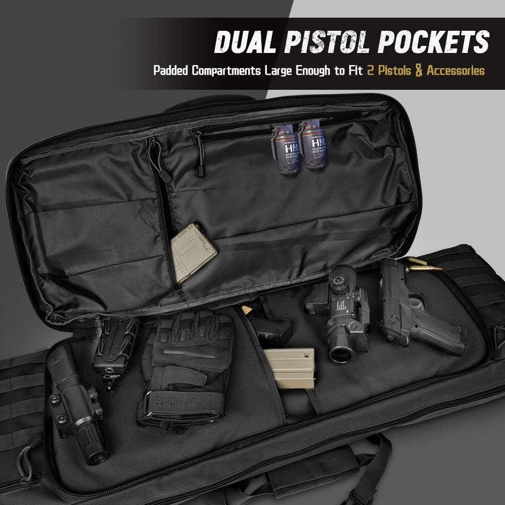 LUXHMOX Double Long Soft Rifle Case, American Classic Outdoor Tactical Carbine Rifle Bag & Multi-Function Long Gun Case, Perfect for Storage & Transportation, Available Length in 28'' 36" 42" 51" : Sports & Outdoors