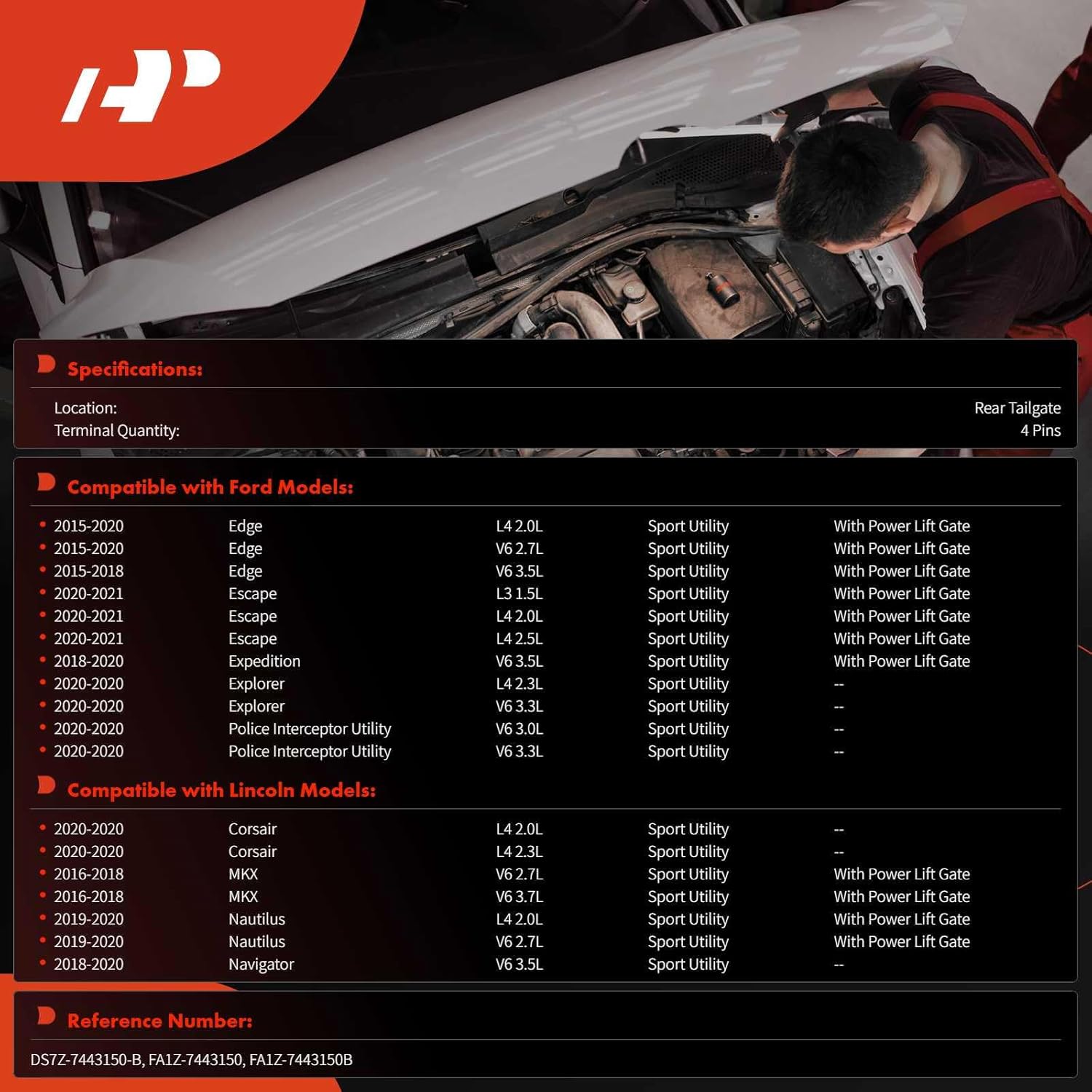 A-Premium Trunk Latch Compatible with Ford Edge, Expedition, Escape, Explorer, Police Interceptor Utility & Lincoln MKX, Navigator, Nautilus, Corsair