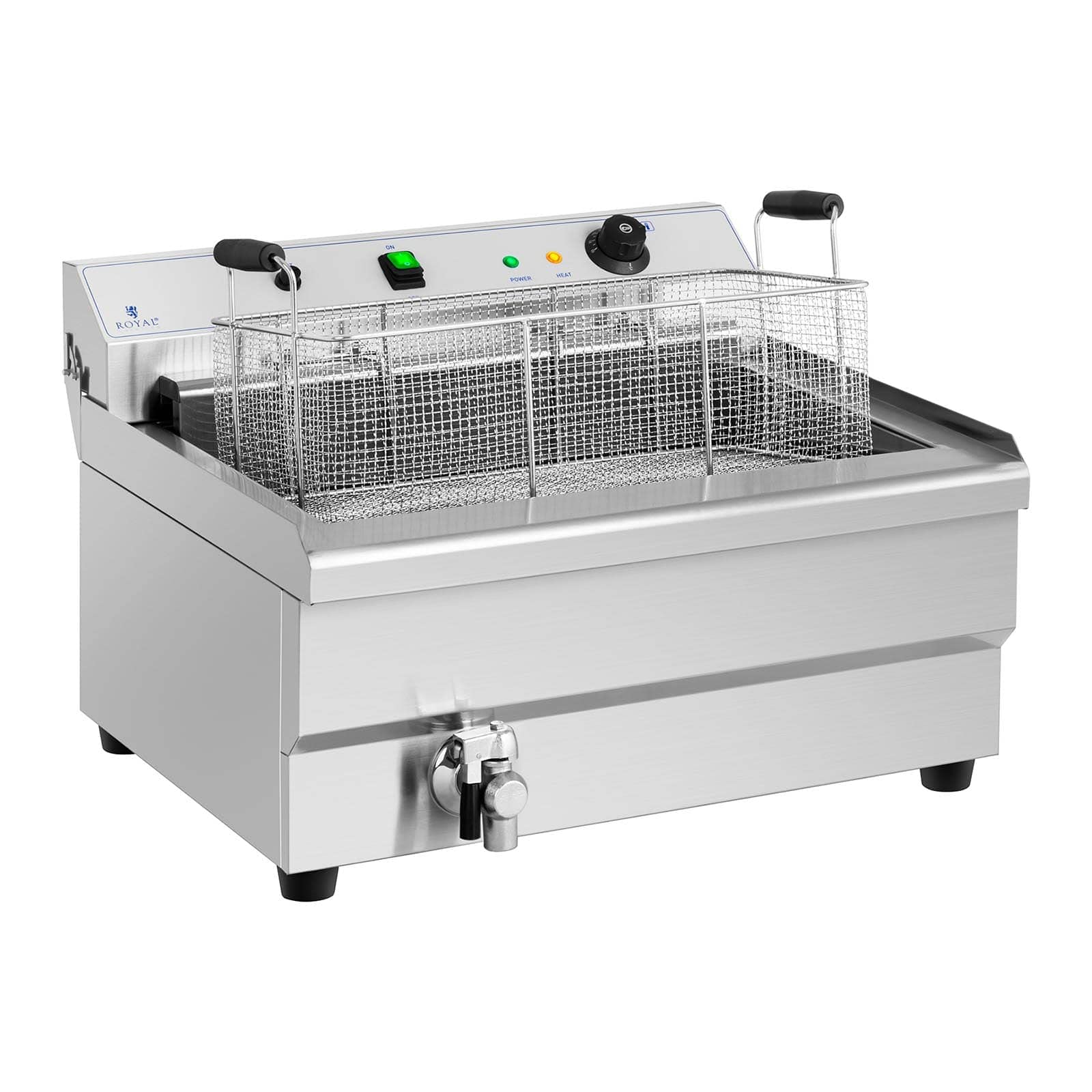 Royal Catering Friggitrice per Pasticceria Friggitrice Elettrica RCBG-30STHB (Zona Fredda, 9.000 W, 30 L, Acciaio inox)