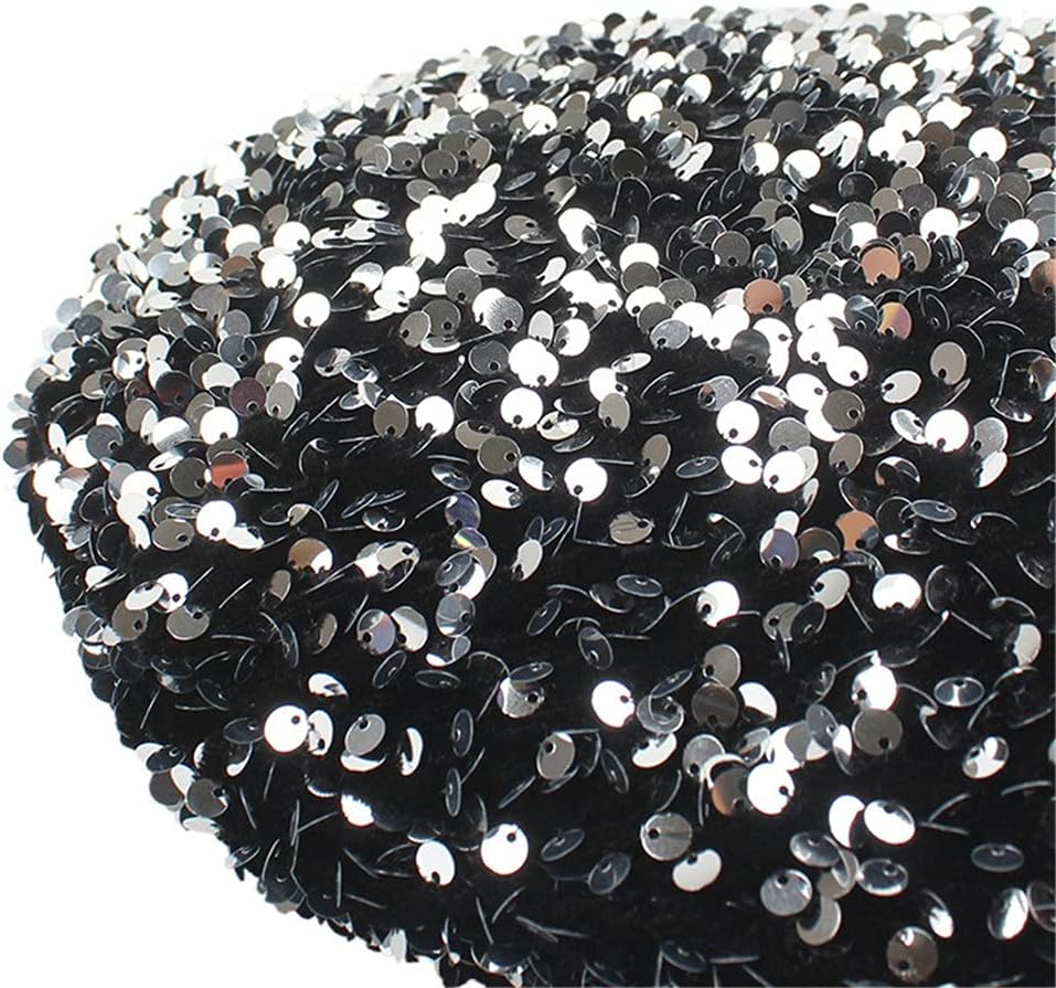 Ladies Sequin Berets Caps for Women Hand-Stitched Shining Embroidery Painter Hat Colorful French Cap