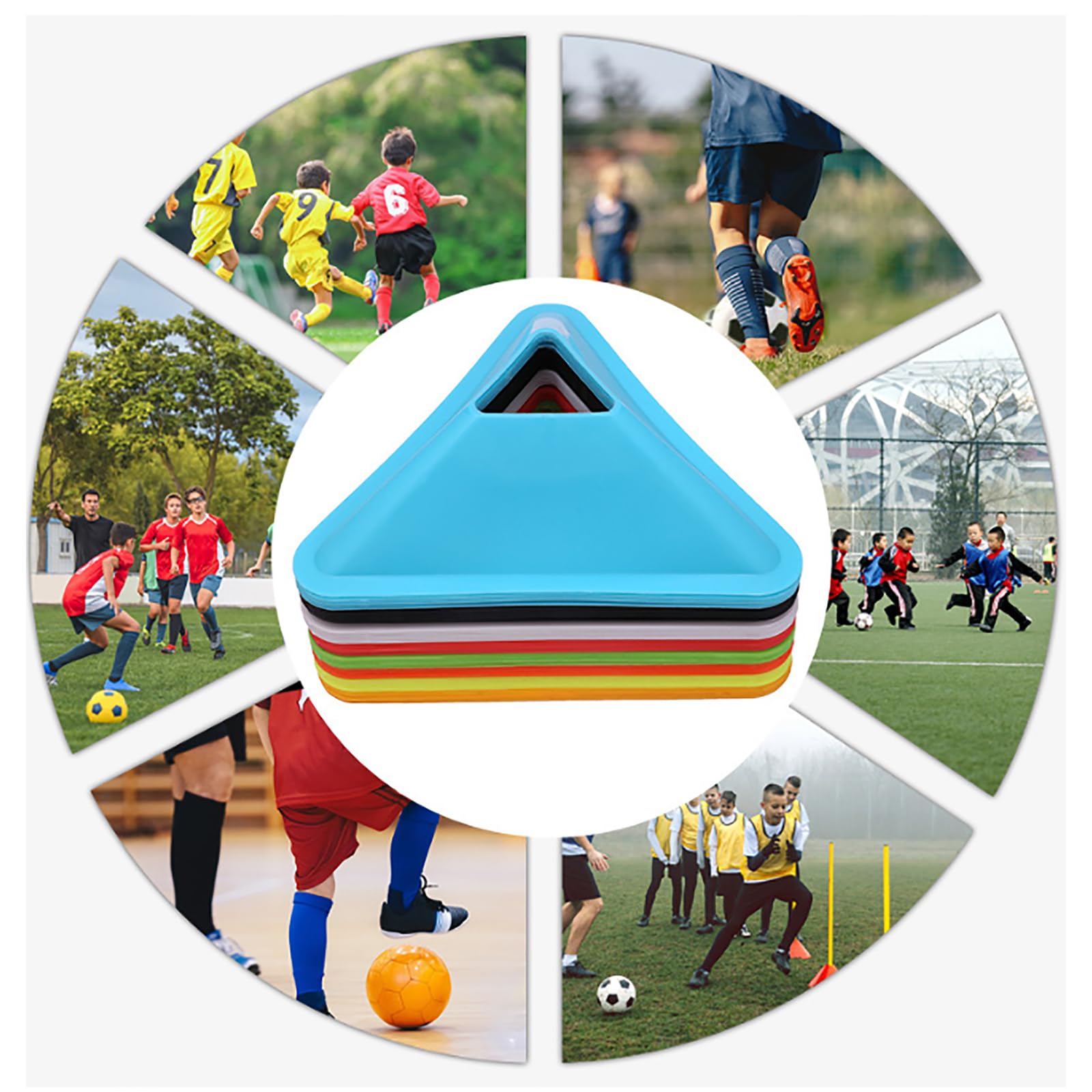 Stożki do treningu sportowego, piłki nożnej, koszykówki, coachingu, szyszek piłkarskich, zwinność piłka nożna, z torbą do przenoszenia, zwinność