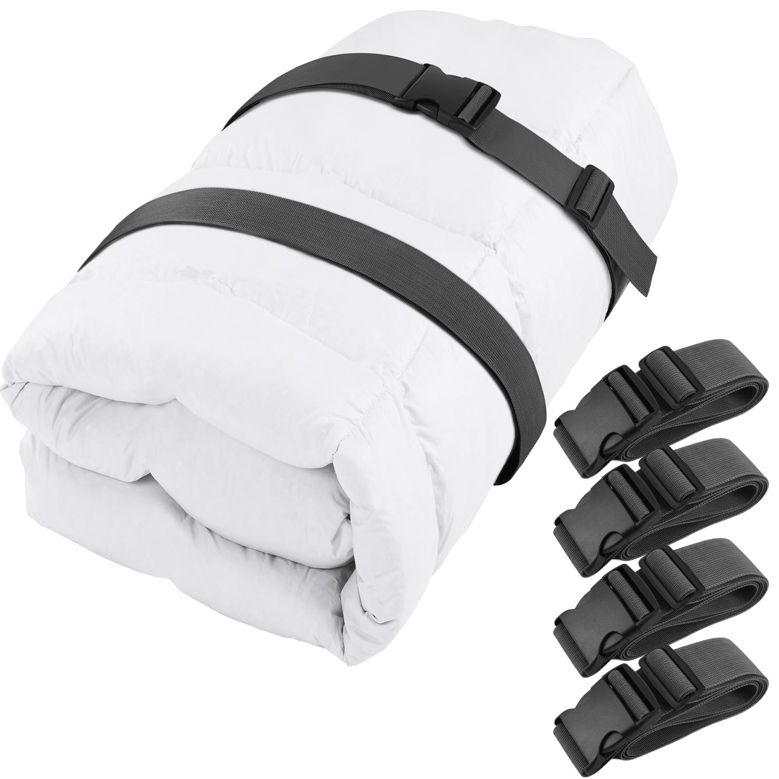 4 Pcs Mattress Topper Straps Adjustable with Buckles Memory Foam Mattress Mattress Packing for Storage and Moving Dark