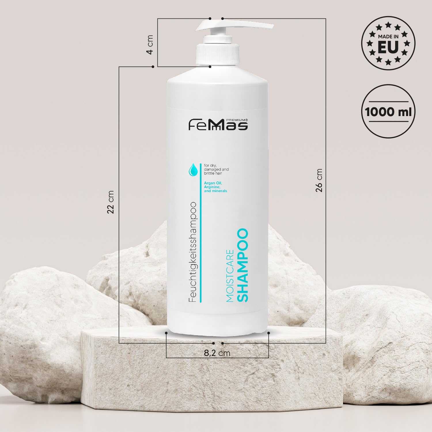 Femmas Moistcare zestaw do pielęgnacji włosów, szampon, odżywka, maska, 1000 ml