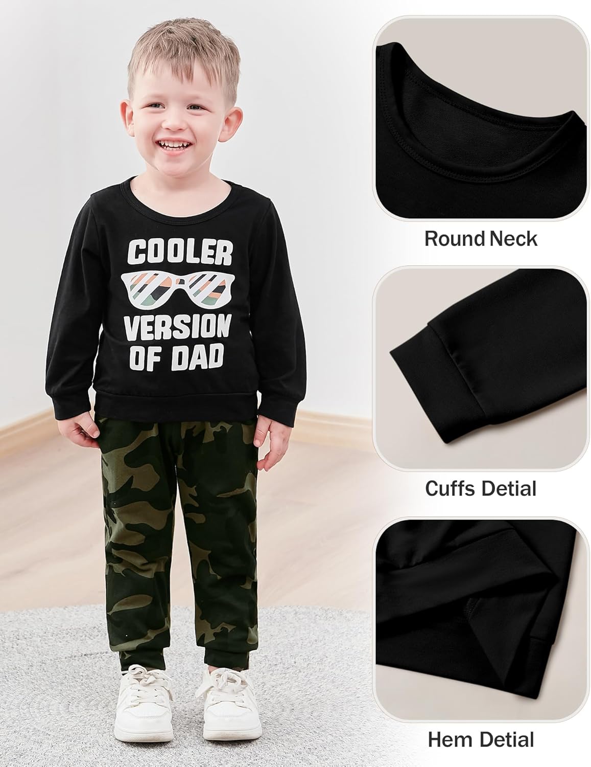 Toddler Boy Clothes Cute Print Long Sleeve Sweatshirt + Pants 2Pcs Sets 12M-6T Baby Boy Outfits - Image 2