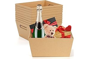 Kraft Basket Paper | DEAYOU 10 Pack Kraft Basket with Handle