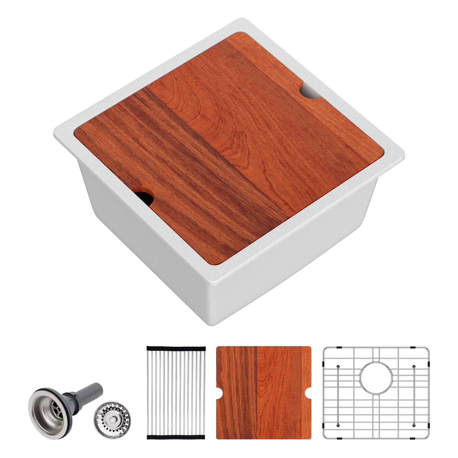 Photo 1 of ** sold as is no refund/return** see comments
Dcolora 33 In. Quartz Drop In Kitchen Sink, White Workstation Single Bowl Topmount Sink, Granite Composite Build, 33" X 22" X 10" #DC-0002GWT