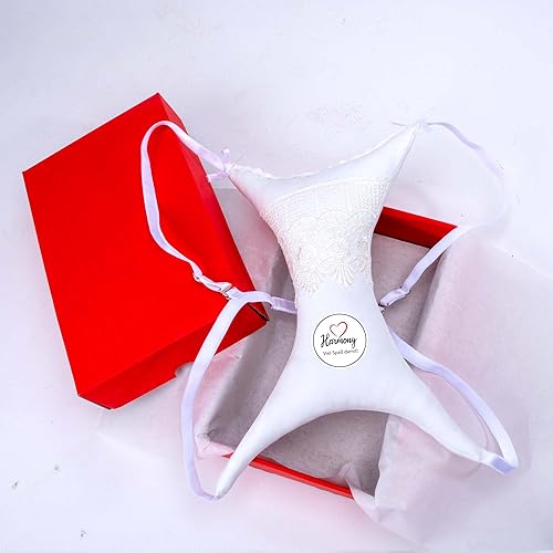 Miniatura 4 de Almohada de pecho  Suave 100% algodón, almohada de pecho para dormir de lado, soporte de pecho antiarrugas, correa ajustable, tela transpirable,