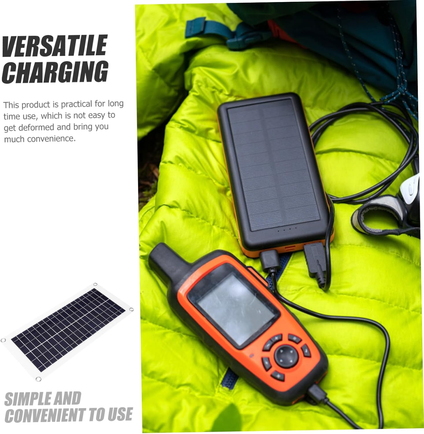 Portable Solar Panel Charger for Phones and Outdoor Devices Lightweight Monocrystalline Design High Conversion Rate for Camping and Travel