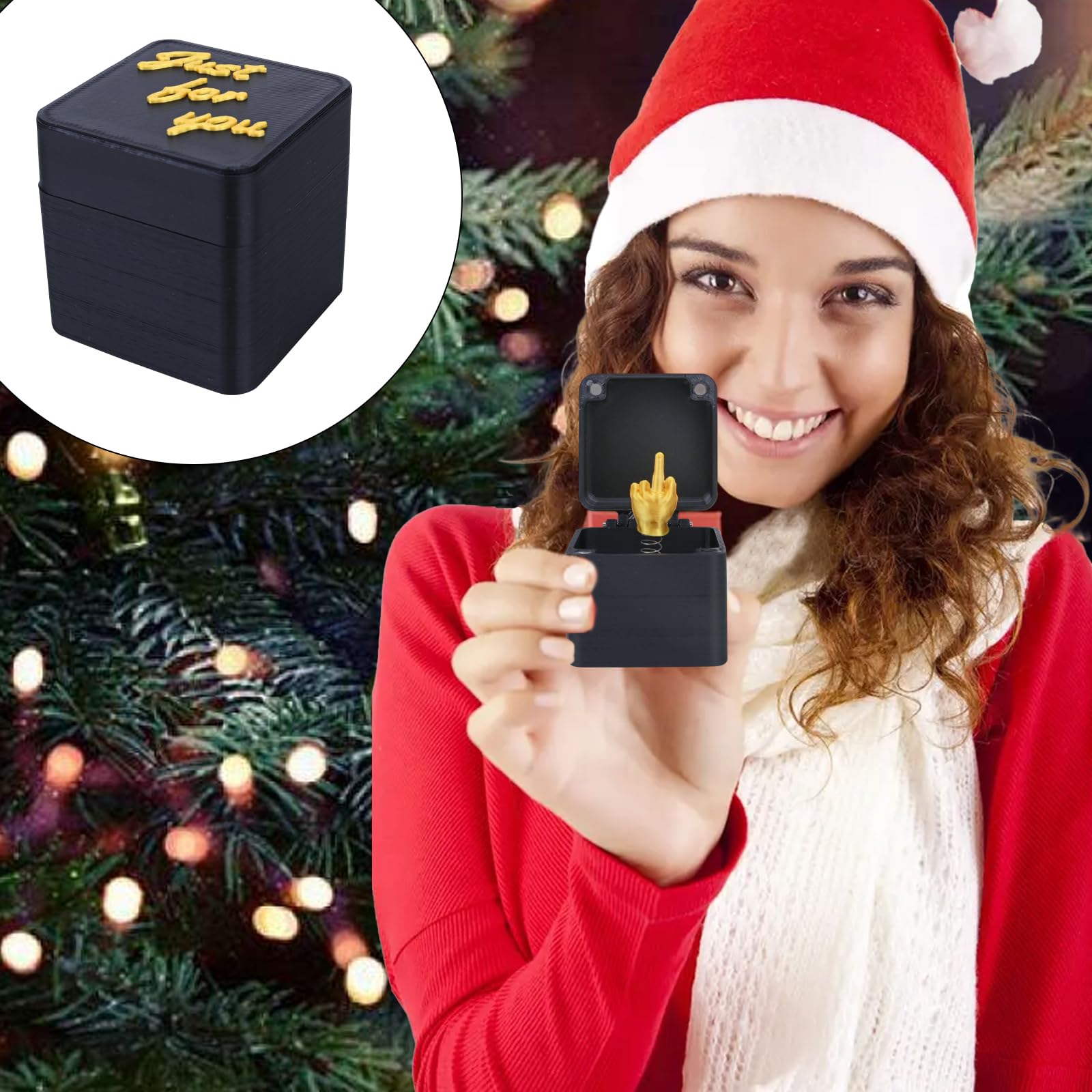 Middelvinger in een doos, Spoof Hand Prank Pop Up Gift met Doos voor Volwassenen, Middelvinger Verrassing Geschenkdoos, Kerstmis Nieuwigheid Leuk Prank Gift, voor Kantoor Bureau Decor Home Decor Gift