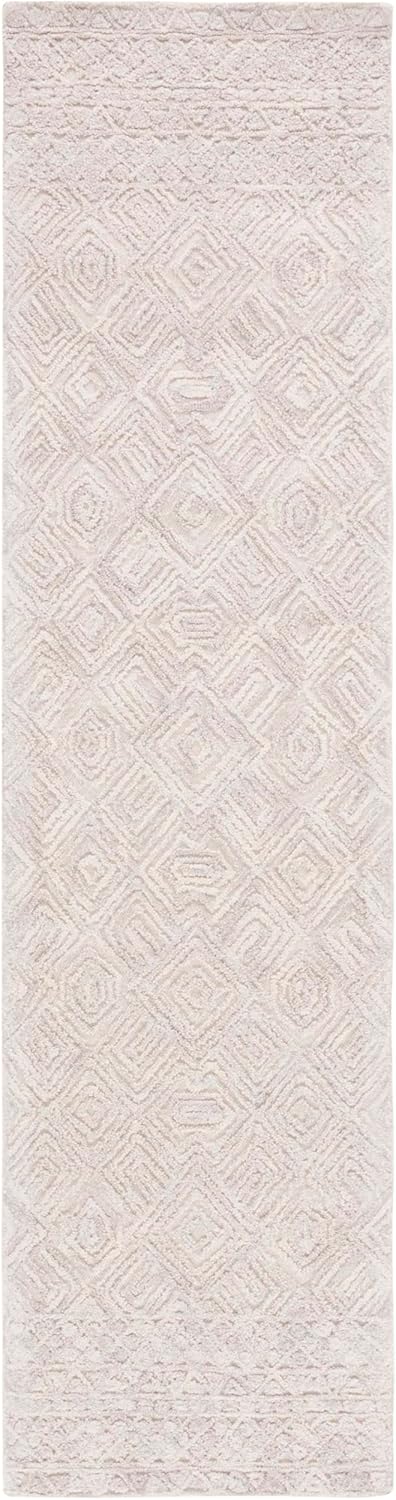 SAFAVIEH Textural Collection Runner Rug - 2'3" x 9', Beige, Handmade Wool, Ideal for High Traffic Areas in Living Room, Bedroom (TXT201B)